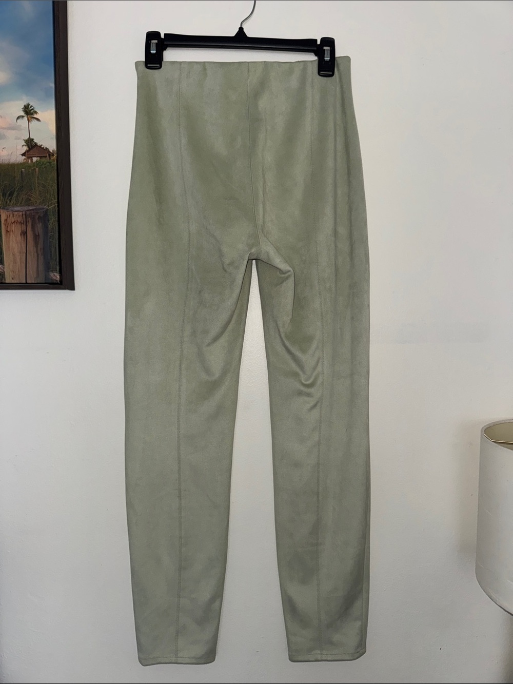 Guess Light Sage Green Faux Suede Pants
